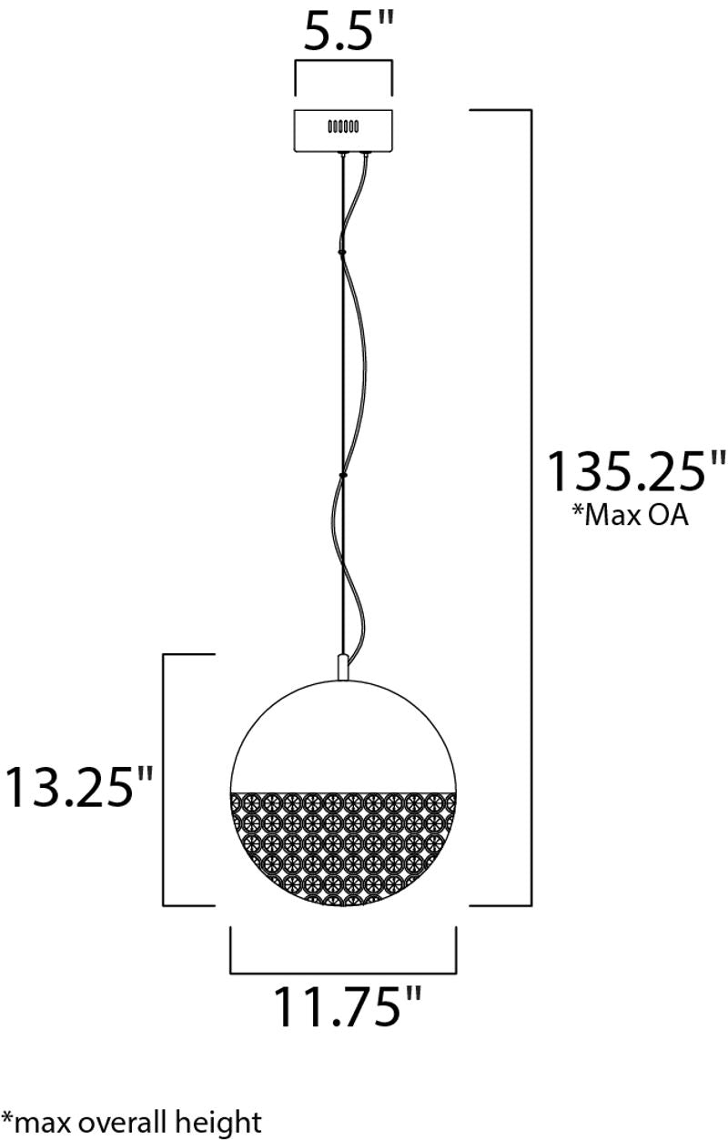 Eclipse 11.75' Single Light Multi-Light Pendant in Polished Chrome