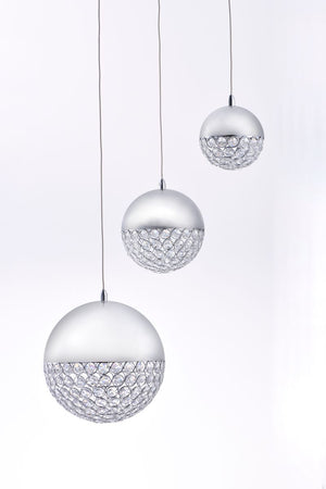 Eclipse 18.5' 3 Light Single Pendant in Polished Chrome