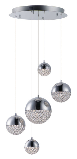 Eclipse 20' 5 Light Multi-Light Pendant in Polished Chrome