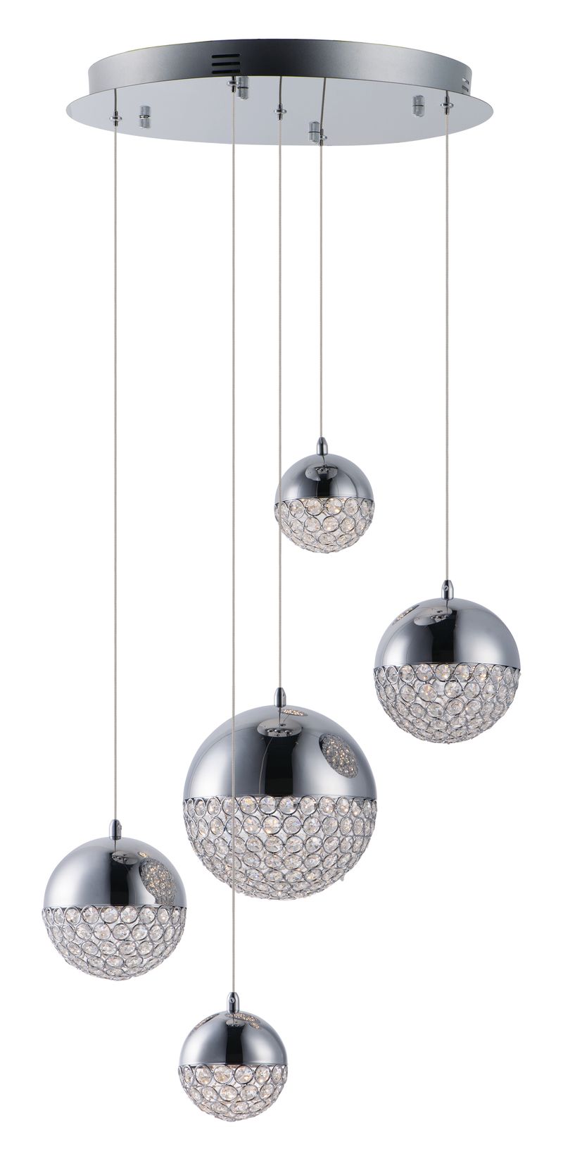 Eclipse 20' 5 Light Multi-Light Pendant in Polished Chrome