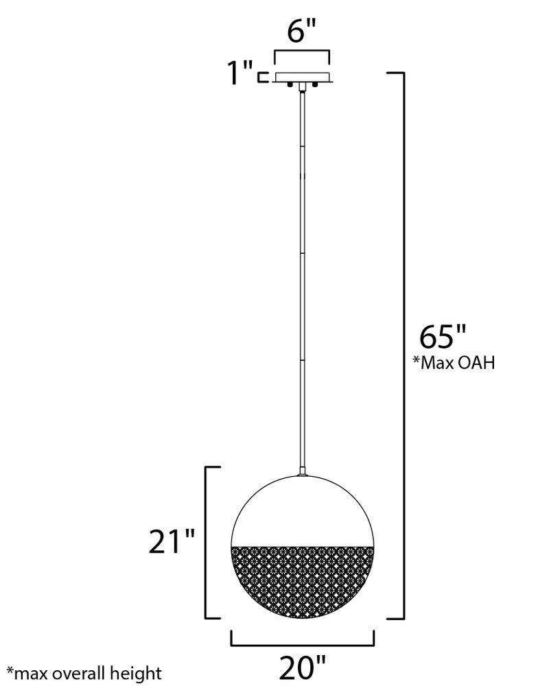 Eclipse 20' Single Light Pendant in Polished Chrome