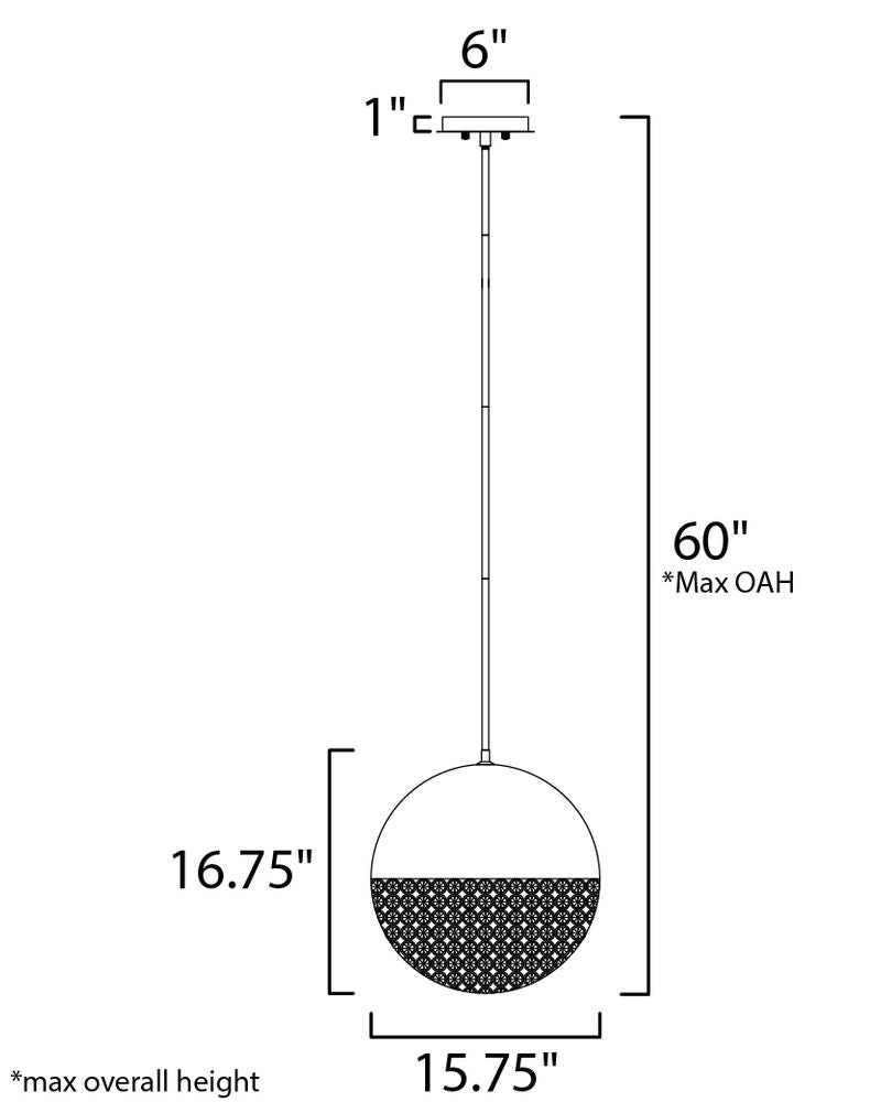 Eclipse 15.75' Single Light Pendant in Polished Chrome