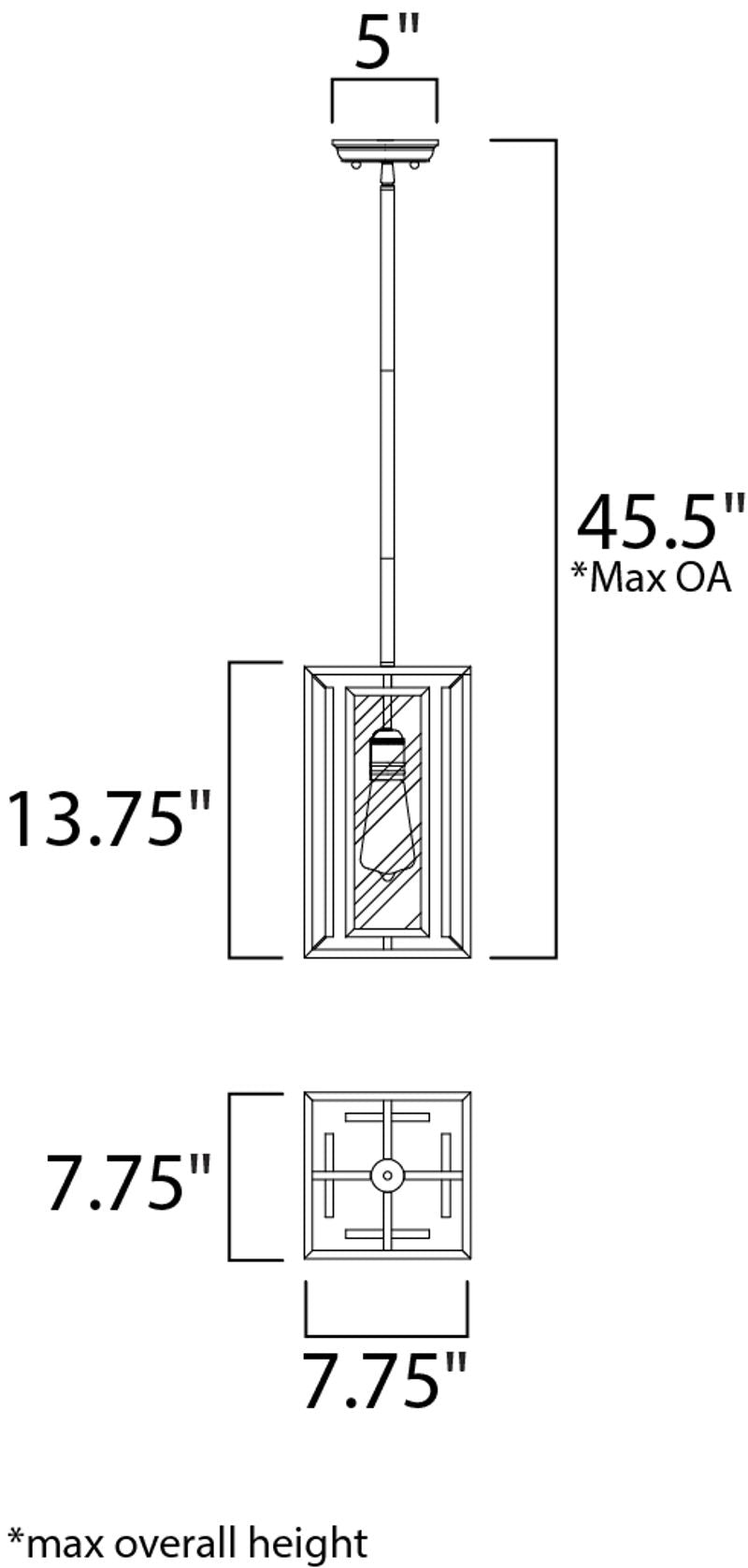 Era 7.75' Single Light Pendant in Black