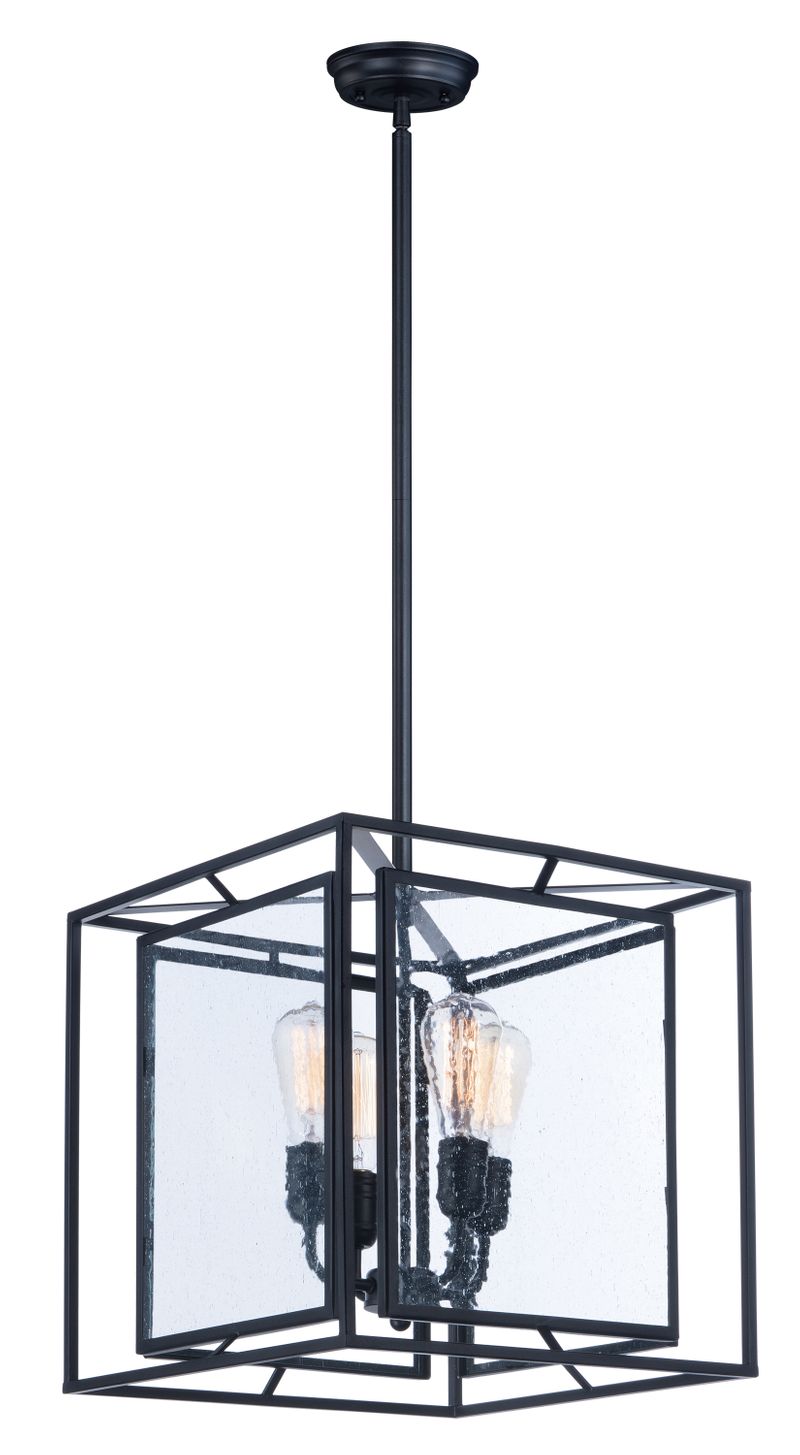 Era 15.75' Wide 4 Light Multi-Light Pendant using E26 Medium ST64 Incandescent Bulbs in Black