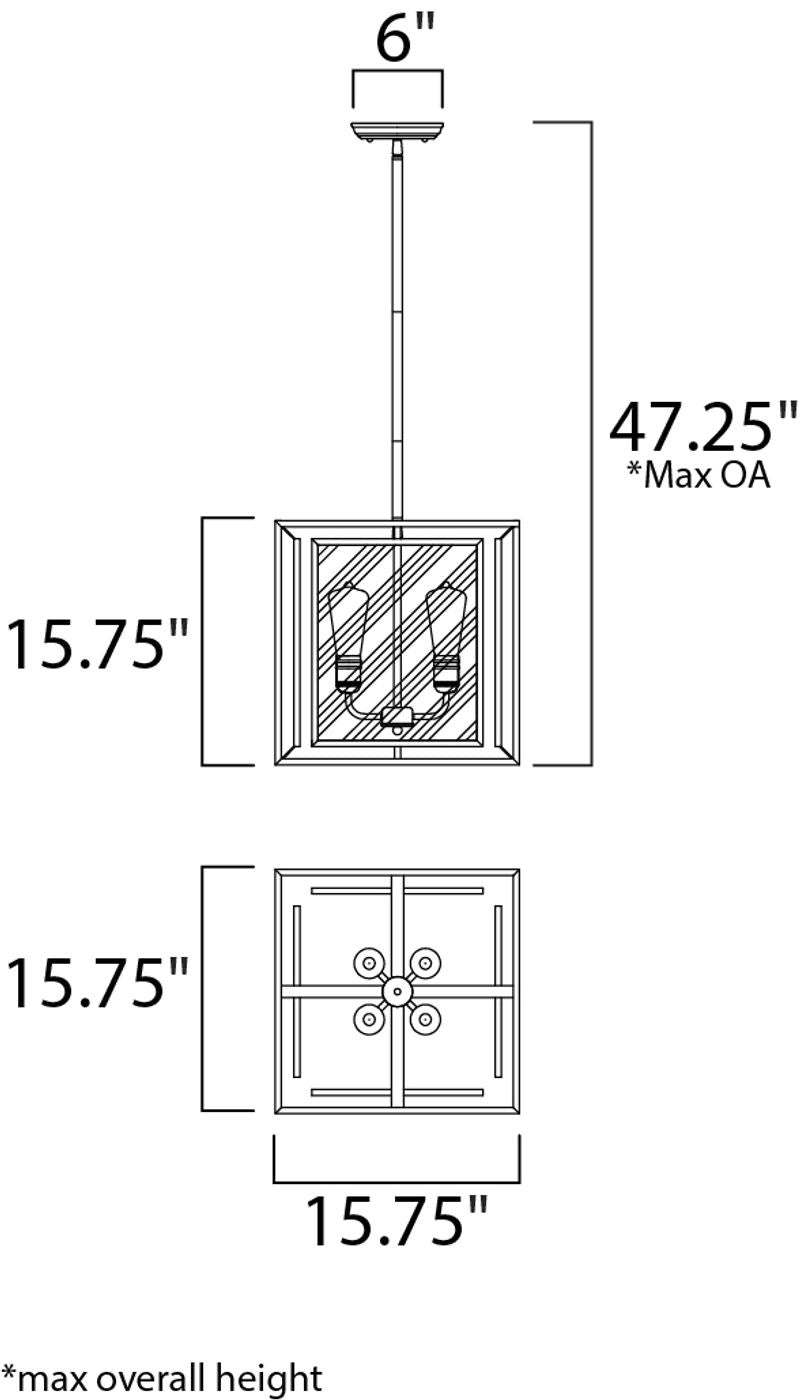 Era 15.75' Wide 4 Light Multi-Light Pendant using E26 Medium ST64 Incandescent Bulbs in Black