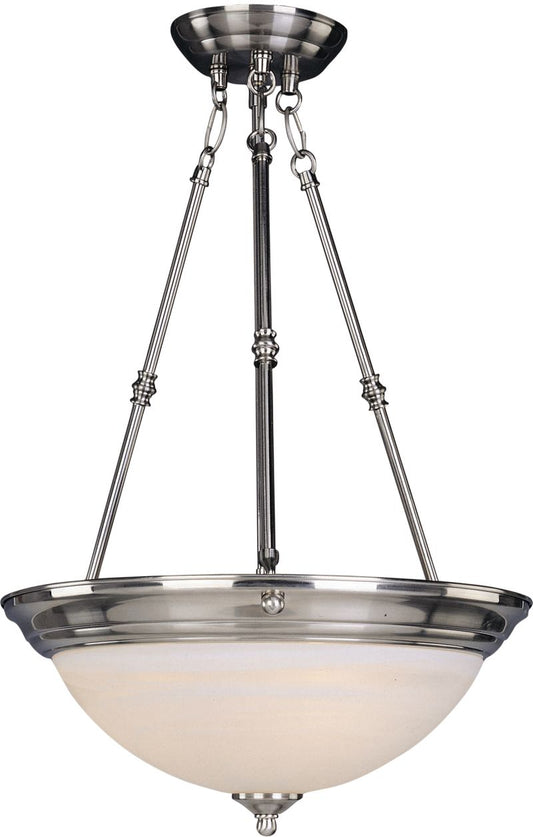 Essentials - 584x 20" 3 Light Inverted Bowl Pendant in Satin Nickel