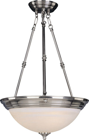Essentials - 584x 15' 3 Light Inverted Bowl Pendant in Satin Nickel