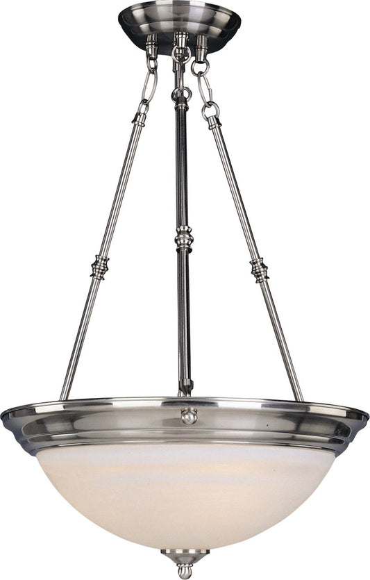 Essentials - 584x 15" 3 Light Inverted Bowl Pendant in Satin Nickel