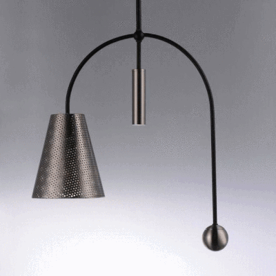 Filter 7' Single Light Mini-Pendant in Black and Satin Nickel