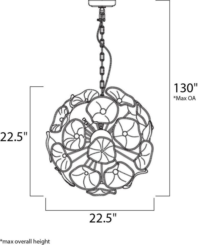 Fiori 22.5' 20 Light Single Pendant in Polished Chrome