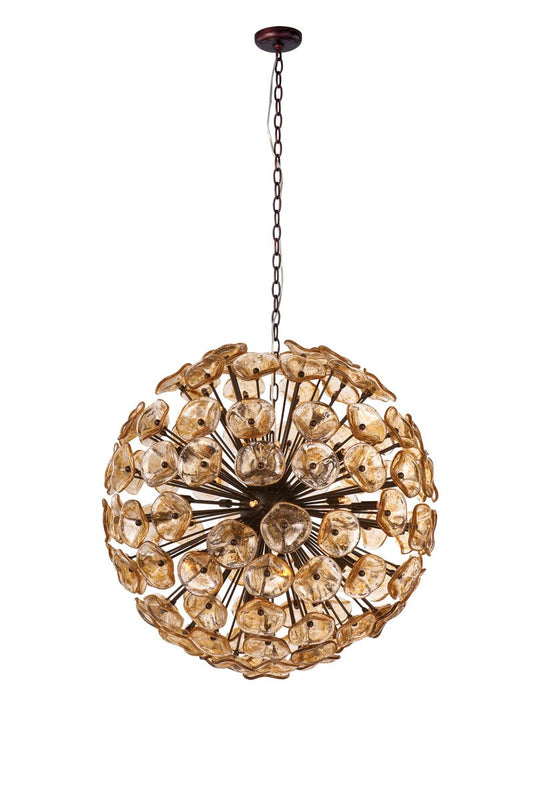 Fiori 31.5" 28 Light Single Pendant in Bronze
