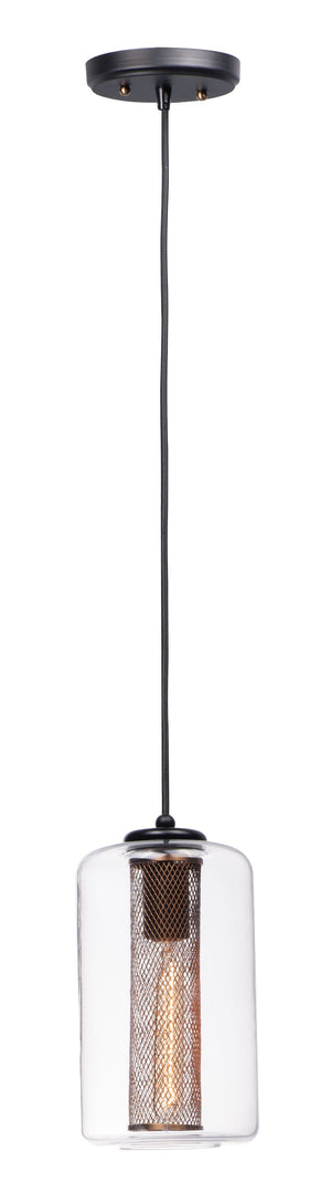 Firefly 6' Single Light Pendant in Black and Satin Brass