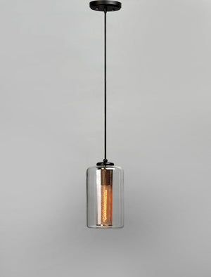 Firefly 6' Single Light Pendant in Black and Satin Brass