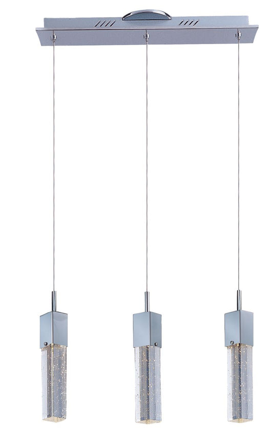 Fizz III 19.5" 3 Light Linear Pendant in Polished Chrome