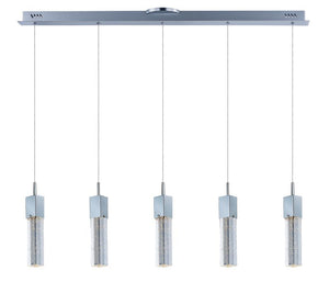 Fizz III 4.75' 5 Light Linear Pendant in Polished Chrome