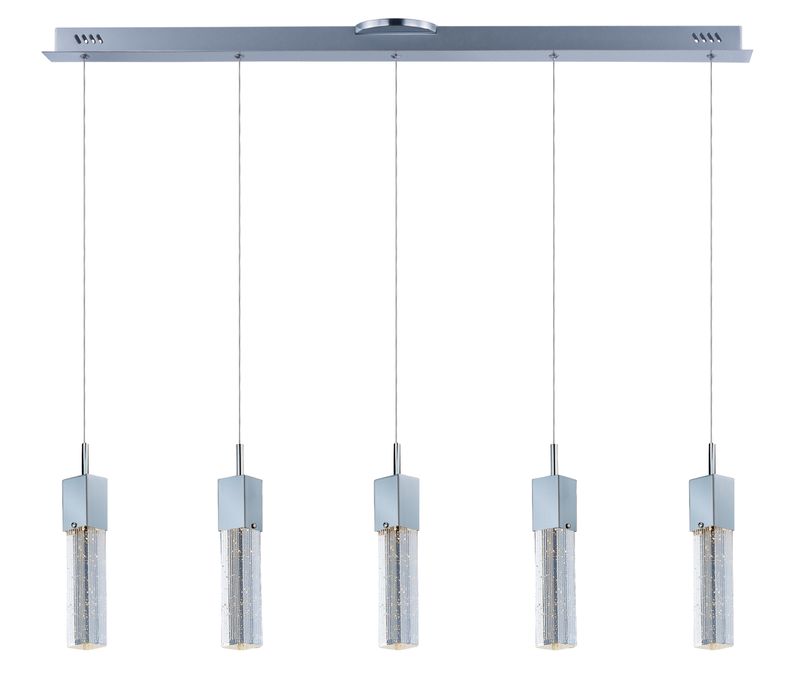 Fizz III 4.75' 5 Light Linear Pendant in Polished Chrome