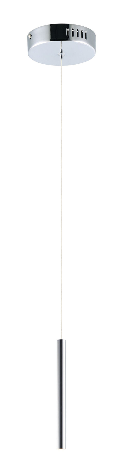 Flute 1" x 12" Single Light Mini-Pendant in Polished Chrome