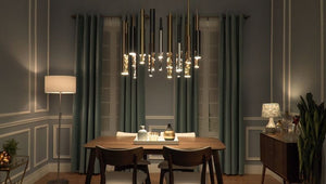 Flute 11.75' 35 Light Linear Pendant in Multi-Plated