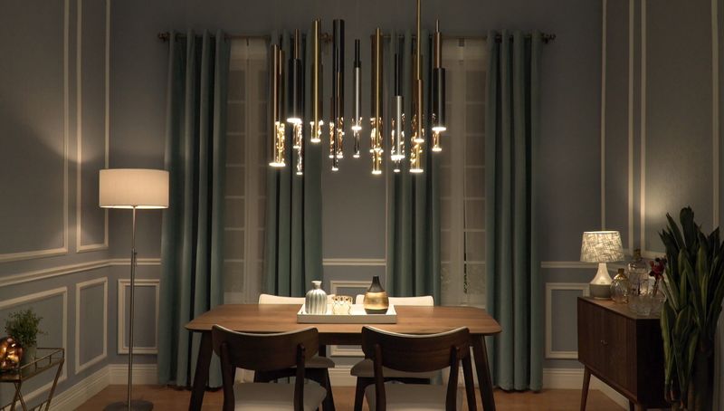 Flute 11.75' 35 Light Linear Pendant in Multi-Plated