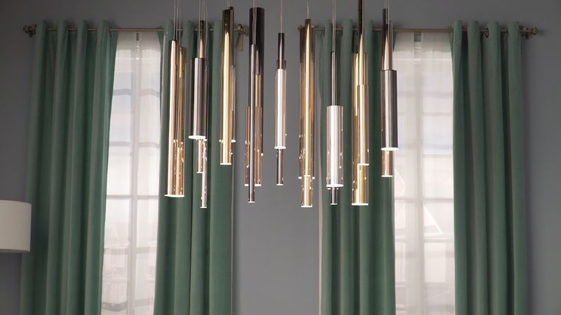 Flute 11.75' 35 Light Linear Pendant in Multi-Plated