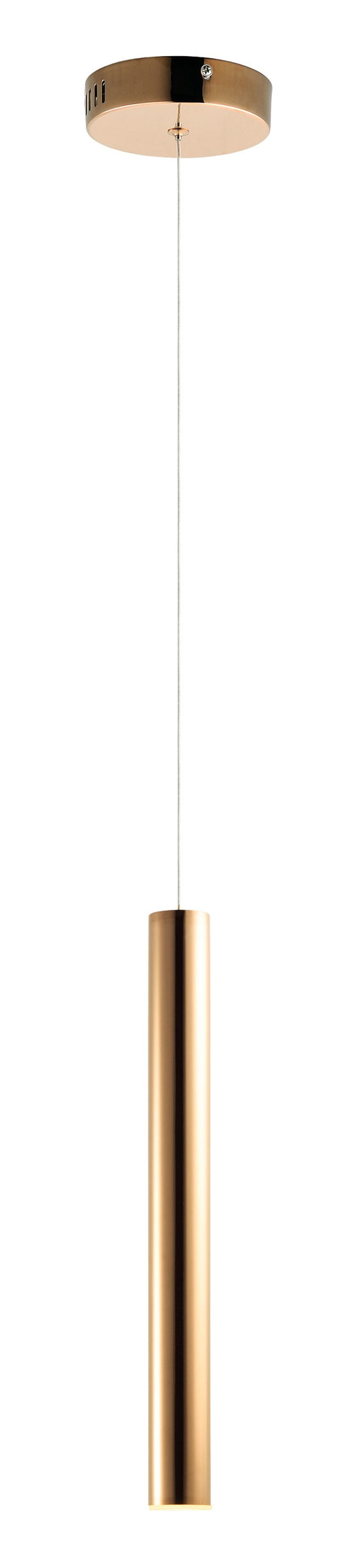 Flute 2.5" x 23.75" Single Light Mini-Pendant in Rose Gold