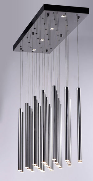 Flute 11.75' 35 Light Multi-Light Pendant in Black Chrome