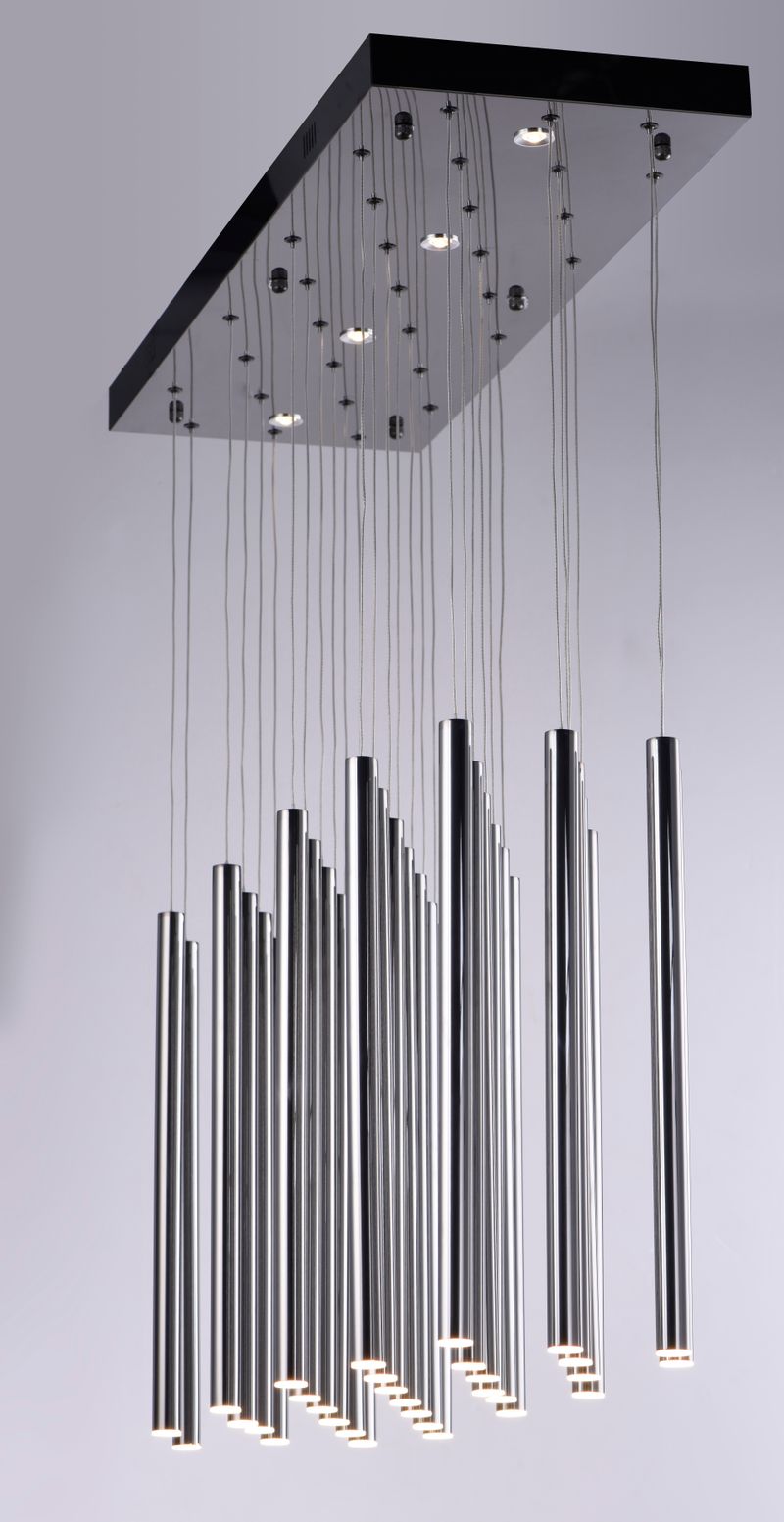 Flute 11.75' 35 Light Multi-Light Pendant in Black Chrome