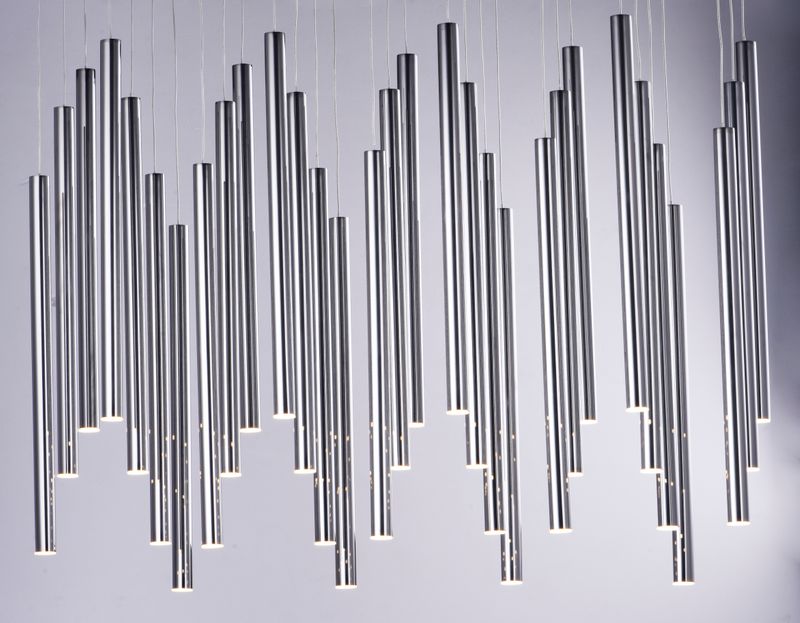 Flute 11.75' 35 Light Multi-Light Pendant in Black Chrome