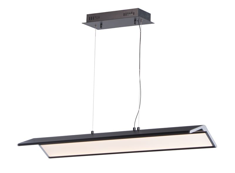 Glider 34.75' Single Light Multi-Light Pendant in Black and Polished Chrome