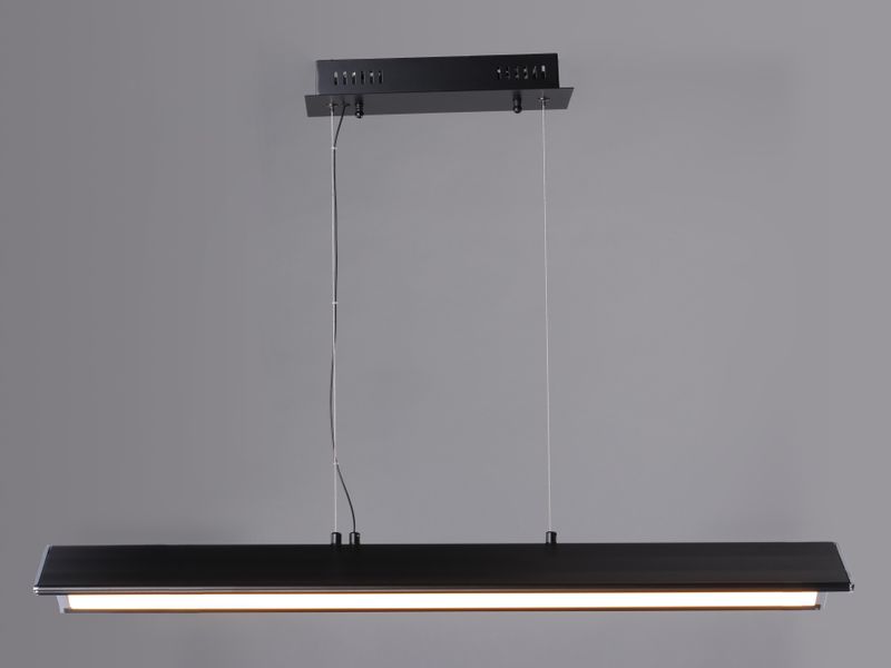 Glider 34.75' Single Light Multi-Light Pendant in Black and Polished Chrome