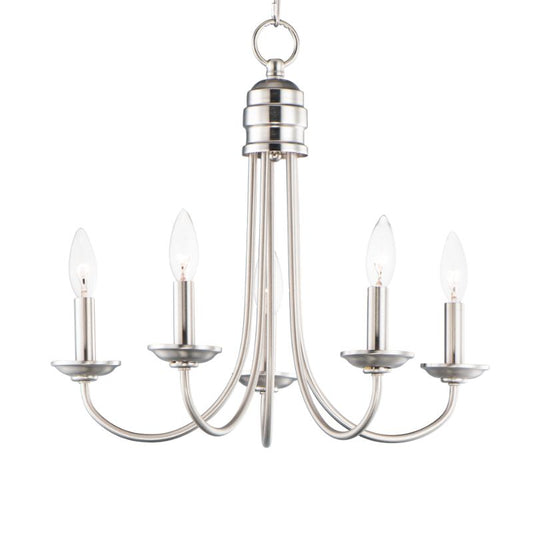 Logan 21" 5 Light Chandelier in Satin Nickel