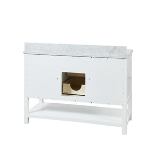 North Harbor White Freestanding Cabinet with Single Basin Integrated Sink and Countertop - Three Drawers (49' x 34.75' x 22')