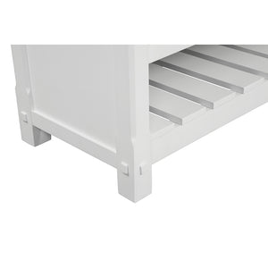 Park Mill White Freestanding Cabinet with Double Basin Integrated Sink and Countertop - Two Drawers (61' x 35' x 22')