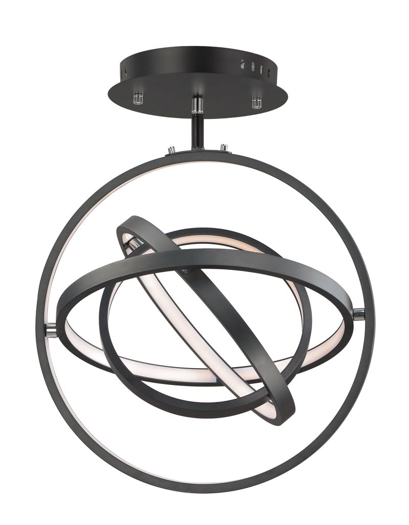 Gyro II 15.75' 4 Light Single Pendant in Black