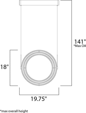 Gyro 19.75' 6 Light Single Pendant in Matte White