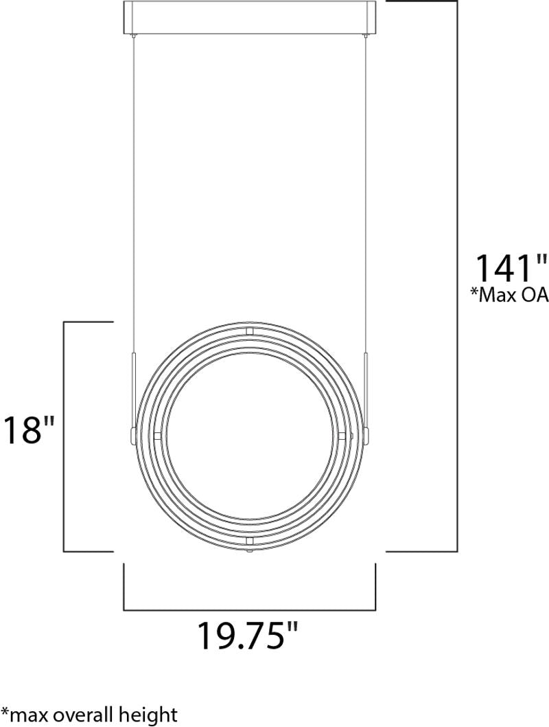 Gyro 19.75' 6 Light Single Pendant in Matte White