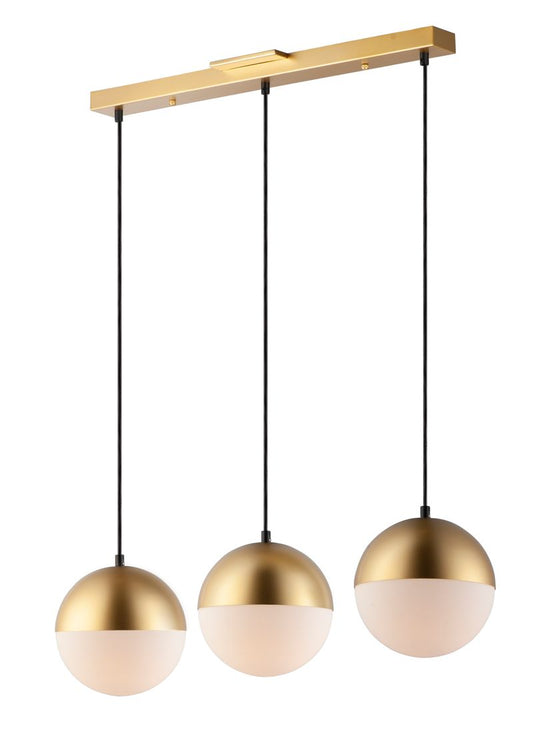 Half Moon 30.25" 3 Light Linear Pendant in Metallic Gold