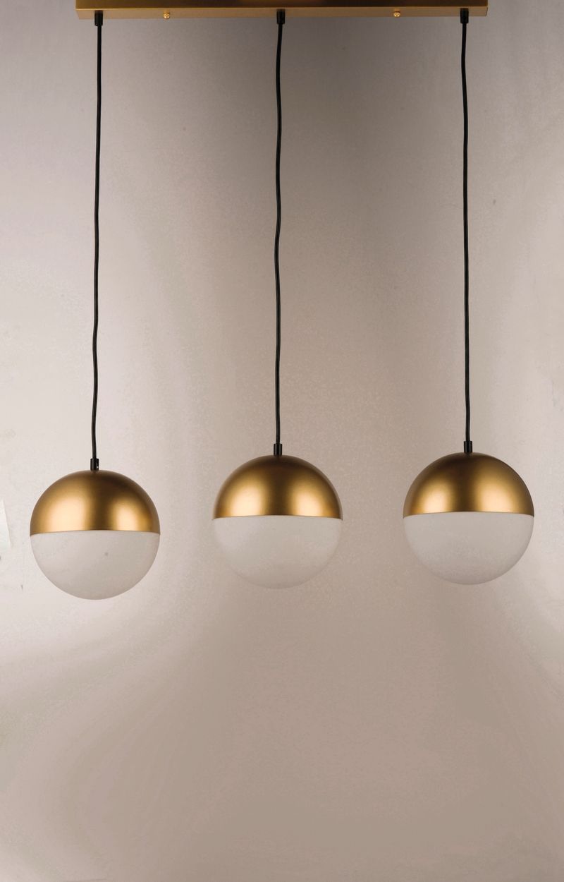 Half Moon 30.25' 3 Light Linear Pendant in Metallic Gold