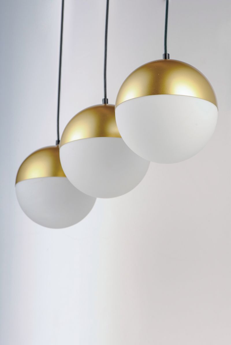 Half Moon 30.25' 3 Light Linear Pendant in Metallic Gold