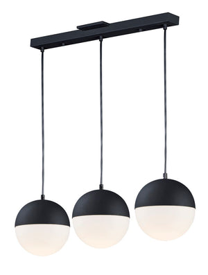 Half Moon 30.25' 3 Light Linear Pendant in Black