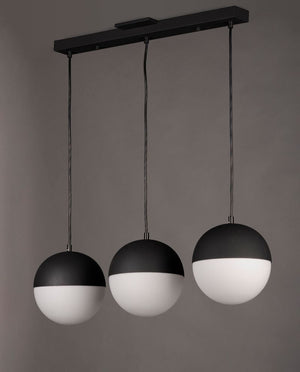 Half Moon 30.25' 3 Light Linear Pendant in Black