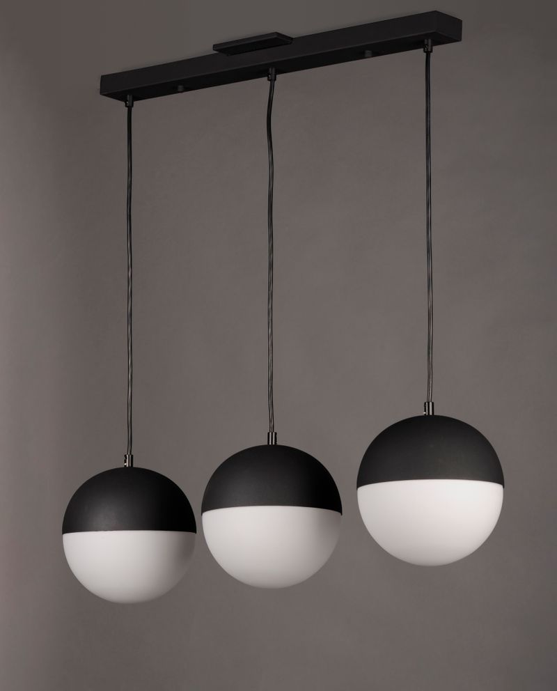 Half Moon 30.25' 3 Light Linear Pendant in Black