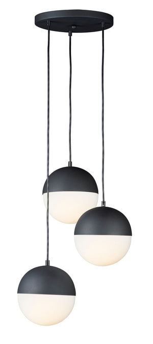 Half Moon 16.5' 3 Light Multi-Light Pendant in Black