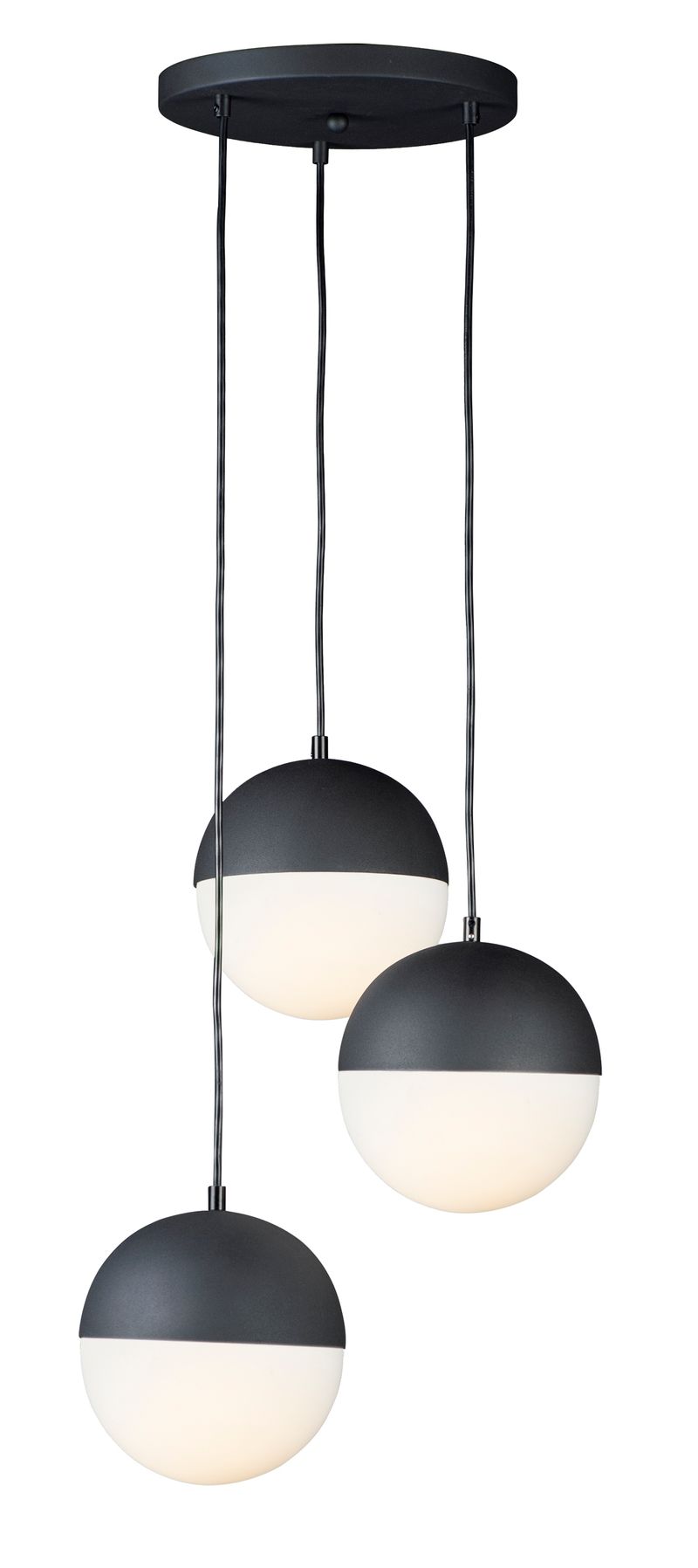 Half Moon 16.5' 3 Light Multi-Light Pendant in Black