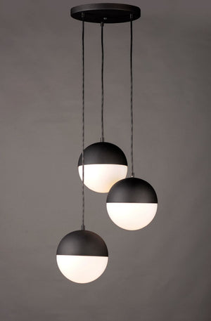Half Moon 16.5' 3 Light Multi-Light Pendant in Black