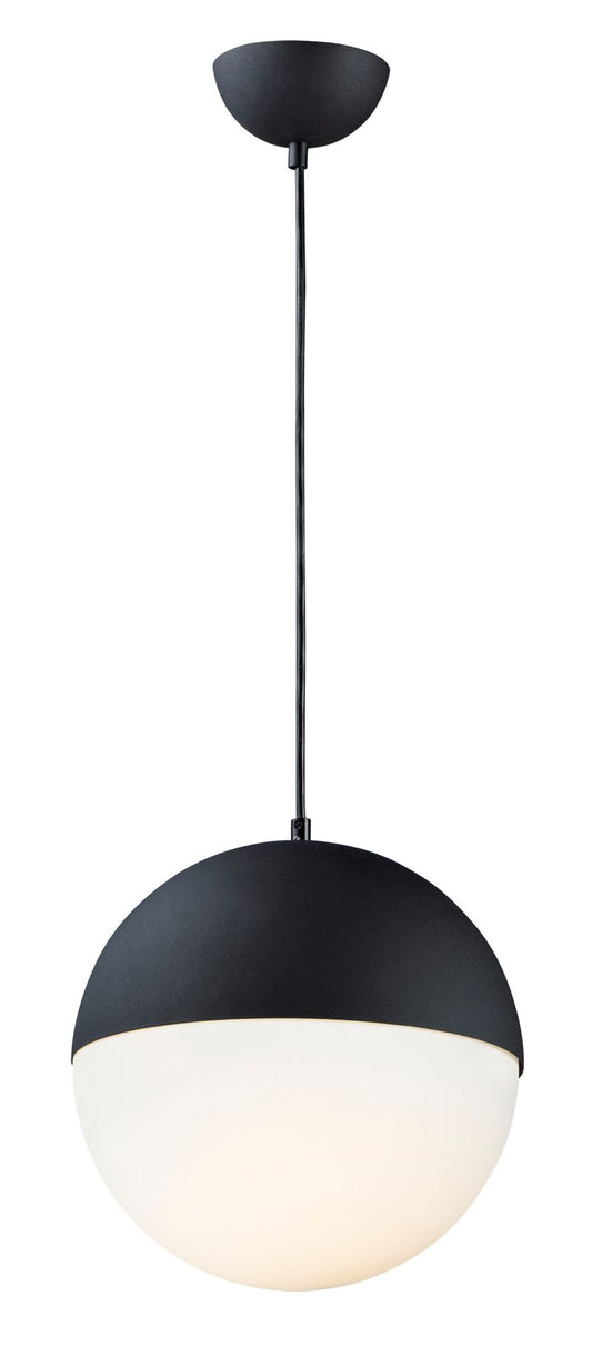 Half Moon 11.75" Single Light Pendant in Black