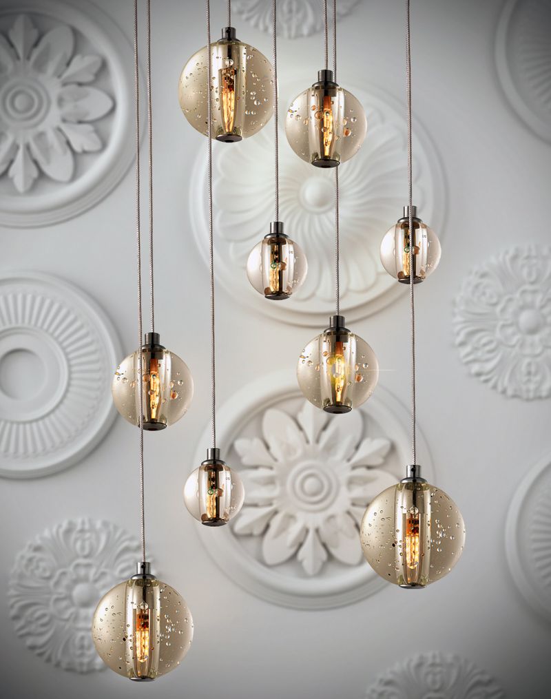 Harmony 12.75' 9 Light Multi-Light Pendant Chandelier in Polished Chrome