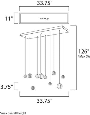 Harmony 11' 10 Light Linear Pendant in Polished Chrome