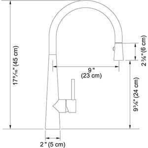 Pull-Down Kitchen Faucet in Stainless Steel - 17.56'
