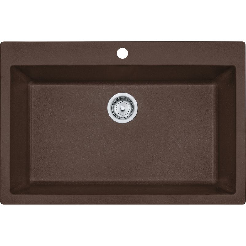 Primo 33' Granite Single Basin Drop-In Kitchen Sink in Mocha - 30' Basin